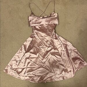 Lucy in the Sky Pink Satin Mini Dress